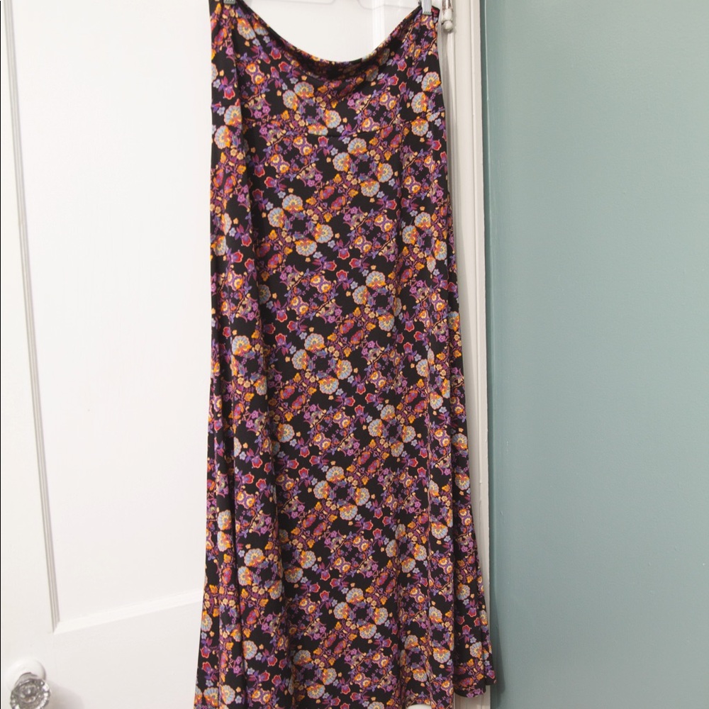 Colorful floral Lularoe Maxi skirt L